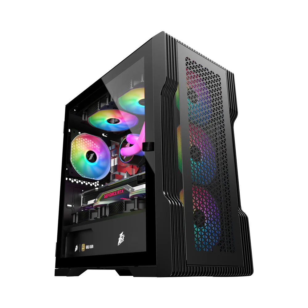 1st Player T3-G Black 4 x Argb fans-leo 1st Player T3-G 4x ARGB Fans ATX Case – BK