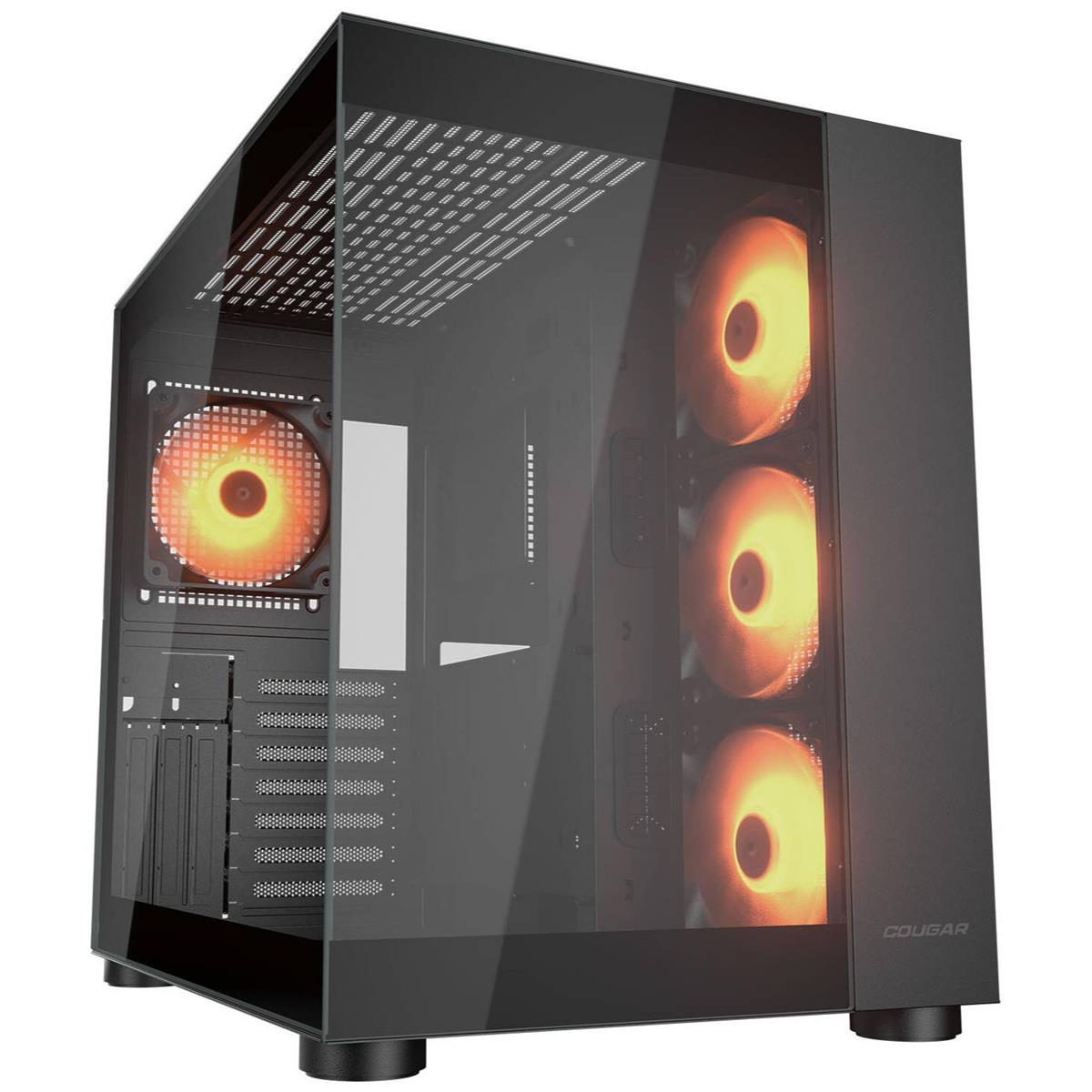cougar-fv150 leo black COUGAR FV150 RGB ATX Mid Tower PC Case – Black