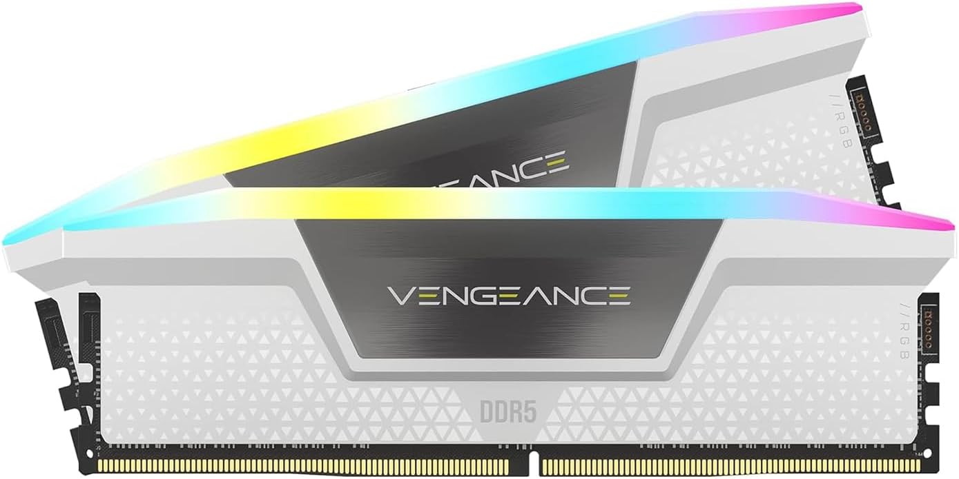 Corsair Vengeance RGB 32GB DDR5 6400Mhz CL36 (16x2) Desktop Memory - White
